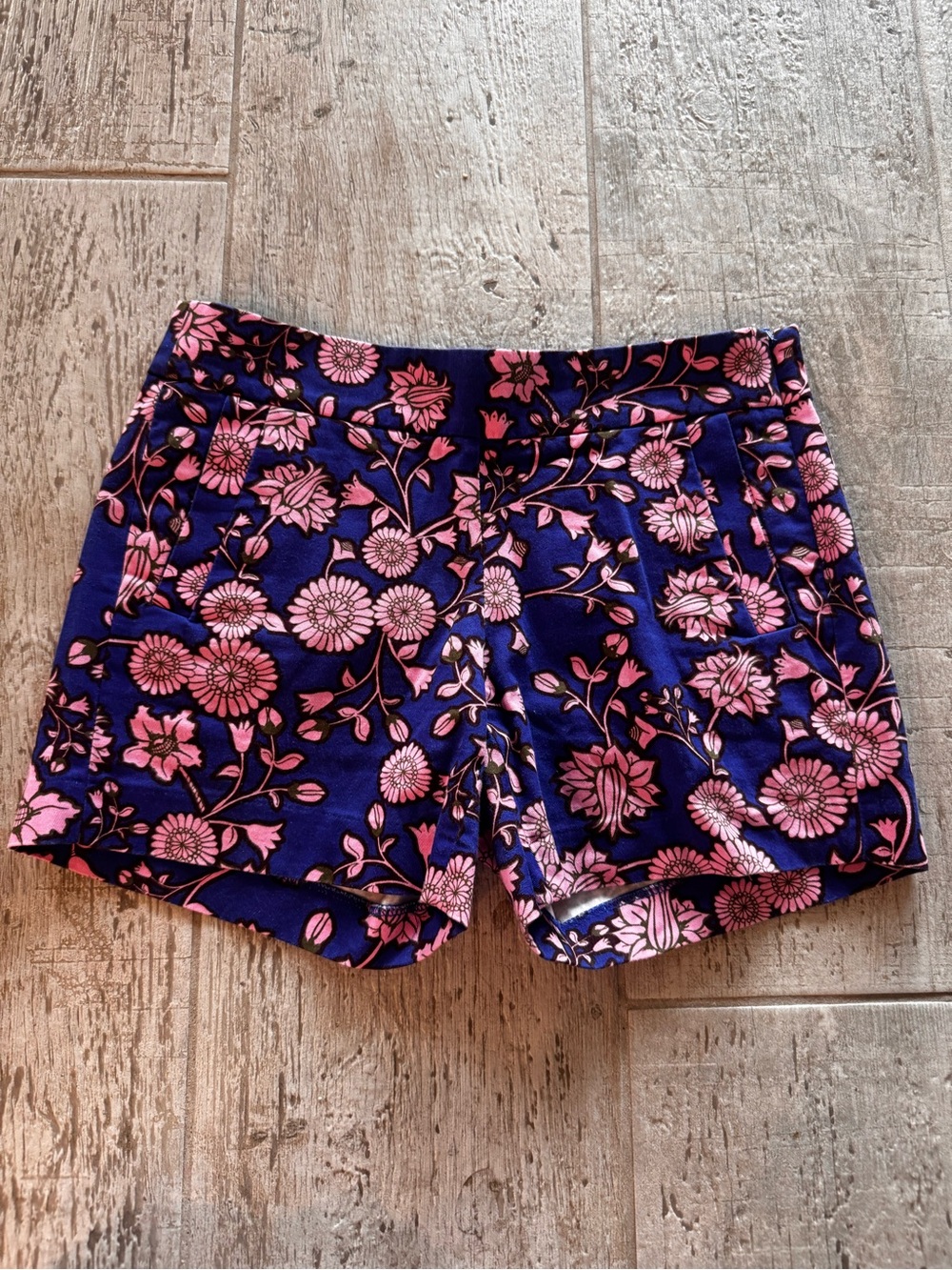 Floral Print J.Crew Shorts in Navy and Pink
